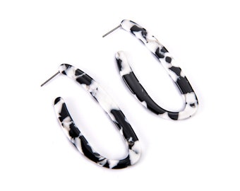 6pcs U Shape Cellulose Acetatic Earrings Resin Pendants Jewelry Charm Diy Jewelry Accessories Craft Supplies