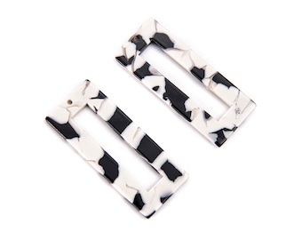 6pcs 20*48MM Rectangle Cellulose Acetatic Charm Geometric Resin Pendants Colorful Charm Jewelry Charm Diy Jewelry Accessories Craft Supplies