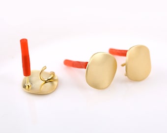 10PC Matt Gold Wavy Shape Earrings,Ear Stud, Tiny Circle Post, Post Earring,Jewelry Making,Material Craft Supplies,High Quality