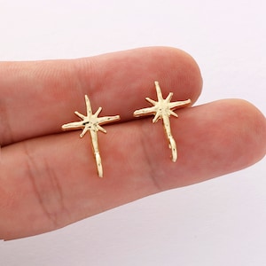10pcs Gold Plated Alloy Earrings, Star Stud Earrings ,Earring Jewelry DIY Material