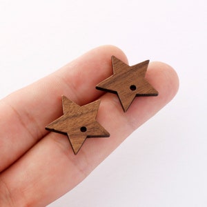 10pcs Star Wood Earrings, Wood Stud Earrings,Ear Wire, Earrings Post,Wood Jewelry Accessories, Diy Material, Craft Supplies