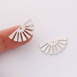 10pcs Real Gold Plated Fan Charm, Semicircle Pendant, Brass Finding, Jewelry Accessories, Earrings diy Material, high-quality