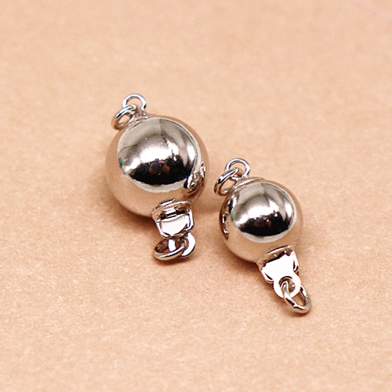 4pcs 925 Sterling Silver Round Ball Clasp Pearl Etsy