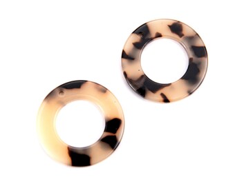 10pcs 28MM Round Cellulose Acetatic Circle Pendant Geometric Resin Pendants ColorfulJewelry Charm Diy Jewelry Accessories Craft Supplies