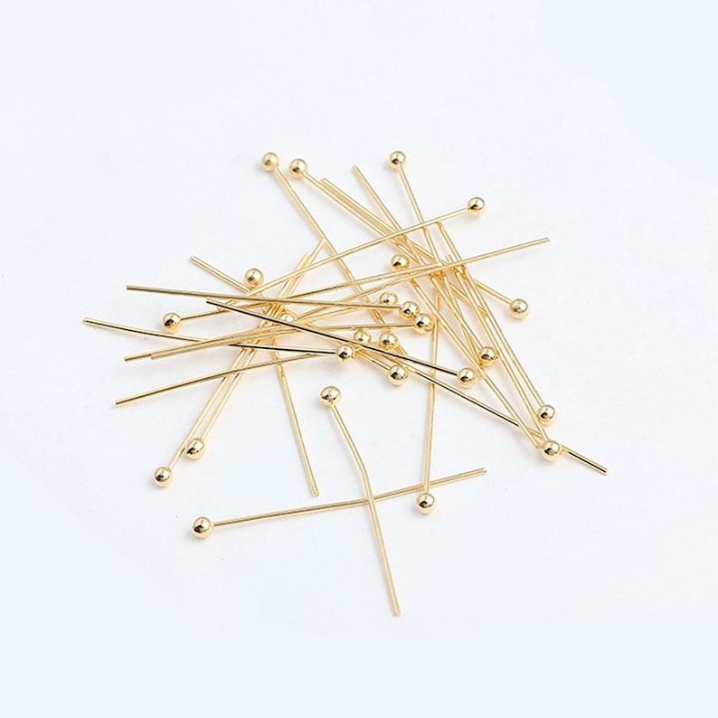 100pcs Real Gold Plated Brass Ball Pin 250.5mm Etsy