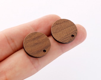 10pcs Round Circle Wood Earrings, Wood Stud Earrings,Ear Wire, Earrings Post,Wood Jewelry Accessories, Diy Material, Craft Supplies