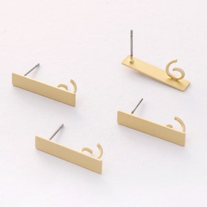 10pcs Matt Gold Bar Earrings, Long Bar Earrings ,Earring Attachment, Stick Post Earring,Jewelry Making,diy Material, Craft Supplies