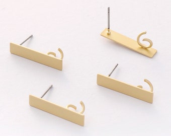 10pcs Matt Gold Bar Earrings, Long Bar Earrings ,Earring Attachment, Stick Post Earring,Jewelry Making,diy Material, Craft Supplies