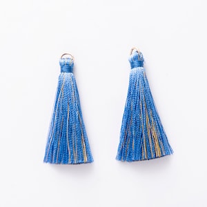 6pcs Silky Tassels,Blue Silk Thread Tassels,Jewelry Tassel,5cm Short Tassels,Mini Tassels,Jewelry diy MaterialTassels Earrings Making