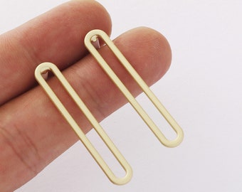 6pcs Matt Gold Plated Long Oval Earrings, Gold Stick Stud Earrings ,Post Earrings, Earring Jewelry, DIY Material,Quality