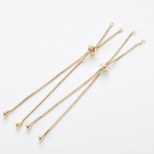 5pcs Real Gold Plated Sliding Adjustable Bracelet Making Etsy
