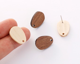 10pcs Teardrop Wood Earrings, Wood Stud Earrings,Ear Wire, Earrings Post,Wood Jewelry Accessories, Diy Material, Craft Supplies