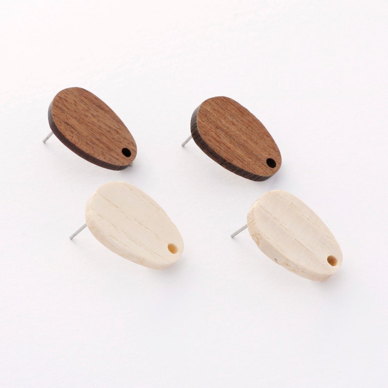 10pcs Teardrop Wood Earrings, Wood Stud Earrings,Ear Wire, Earrings Post,Wood Jewelry Accessories, Diy Material, Craft Supplies image 2