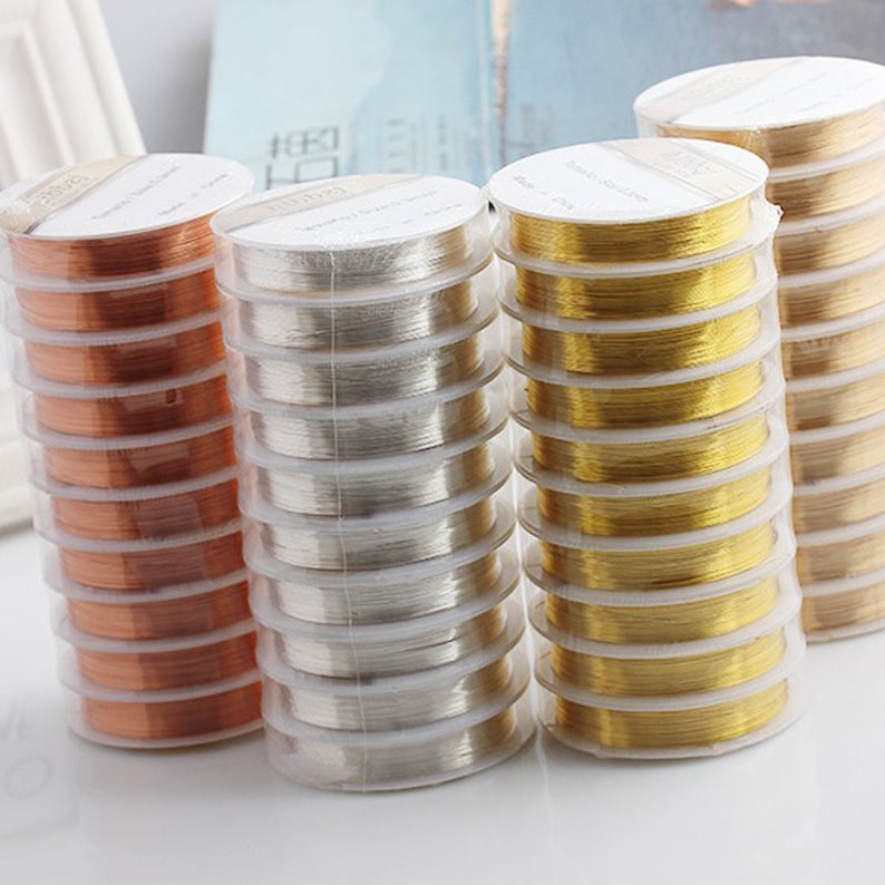 1 roll Gold plated brass wire,28 26 24 22 20 18 Gauge Crochet Wire for Jewelry Making
