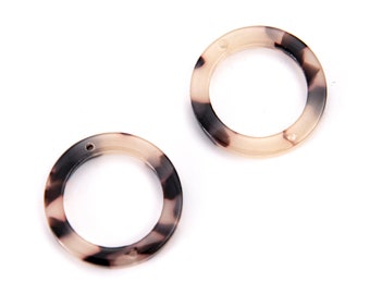 10pcs 19MM Round Cellulose Acetatic Connector Geometric Resin Pendants Colorful Charm Jewelry Charm Diy Jewelry Accessories Craft Supplies