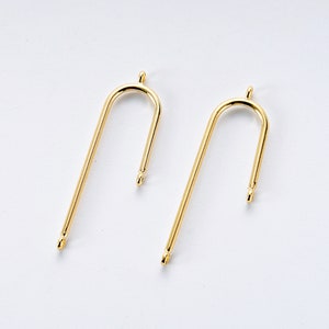 6 pièces connecteur de charme en forme de U plaqué or véritable, pendentif en corne, fabrication de bijoux, matériel de bricolage, fournitures d&#39;artisanat