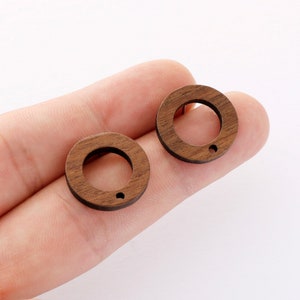 10pcs Round Circle Wood Earrings, Wood Stud Earrings,Ear Wire, Earrings Post,Wood Jewelry Accessories, Diy Material, Craft Supplies