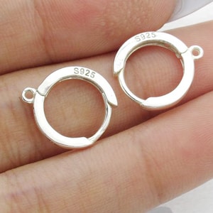 6pcs 925 Sterling Silver Round Leverback Ear Wires Hooks , 13.5mm, Silver Earwire, Quality Earring