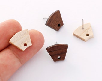 10pcs Trapezoid Wood Earrings, Wood Stud Earrings,Ear Wire, Earrings Post,Wood Jewelry Accessories, Diy Material, Craft Supplies