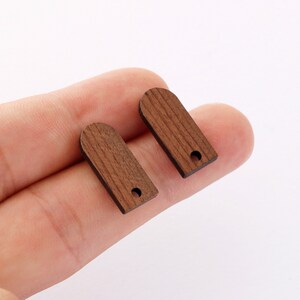 10pcs Semicircle Wood Earrings, Wood Stud Earrings,Ear Wire, Earrings Post,Wood Jewelry Accessories, Diy Material, Craft Supplies
