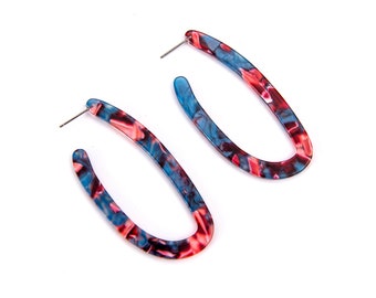 6pcs U Shape Cellulose Acetatic Earrings Resin Pendants Jewelry Charm Diy Jewelry Accessories Craft Supplies