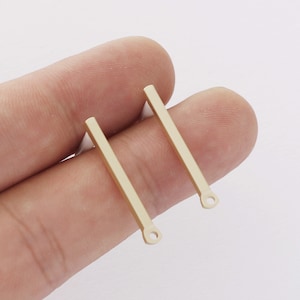 10pcs Matt Gold Plated Long Bar Earrings, Gold Stick Stud Earrings ,Post Earrings, Earring Jewelry, DIY Material,Quality