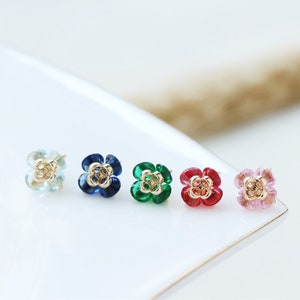 10pcs CZ Pave Charm, Zircon Flower Pendant, Flower Charm,8mm,Jewelry Making,Material Craft Supplies