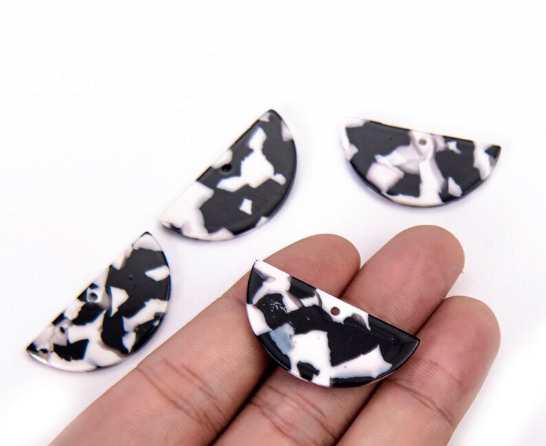 10pcs 35*17MM Semicircle Cellulose Acetatic Resin Pendants Colorful Charm Jewelry Charm Diy Jewelry Accessories Craft Supplies