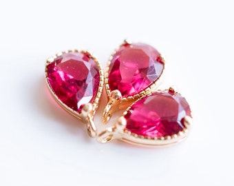 Abalorio de cristal con marco de 10 Uds., colgante de cristal en forma de lágrima, abalorio de piedra de nacimiento, abalorio de piedra preciosa pequeña de 9*11mm, fabricación de joyas, materiales para manualidades
