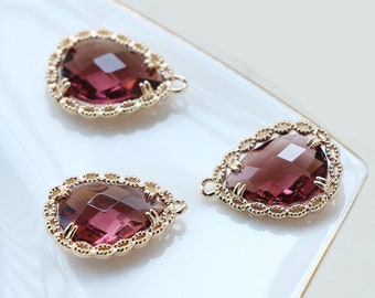Abalorio de cristal con marco de 10 Uds., abalorio de piedra natal, abalorio de cristal en forma de lágrima, abalorio de piedra natal de cristal, fabricación de joyas, materiales para manualidades