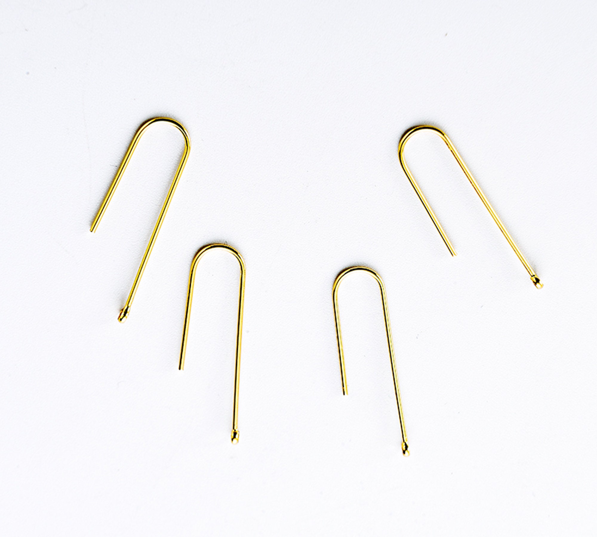 10PCS Real Gold Plated U Shape Earrings, Long Bar Earrings, Ear Wire,…