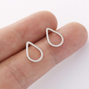 10pcs Platinum Teardrop Earrings, Tiny Taerdrop Stud Earrings, Minimalist Geometry Earrings,Jewelry accessories,Nickel Free