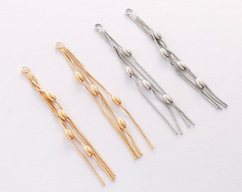 6st echt vergulde kwastjes, gouden ketting kwastjes, kraal ketting charme, kwastjes hanger, sieraden accessoires, diy materiaal