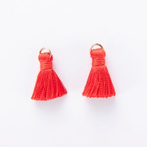 10pcs Silky Tassels,Red Tassels,Jewelry Tassel,2.5cm Short Tassels,Mini Tassels,Jewelry diy MaterialTassels Earrings Making