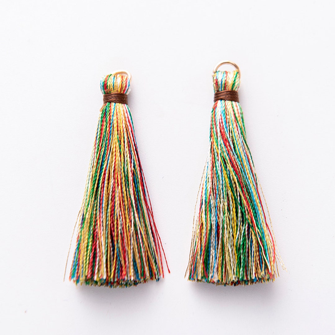 6pcs Silky Tassels,rainbow Silk Thread Tassels, Jewelry Tassel,5cm