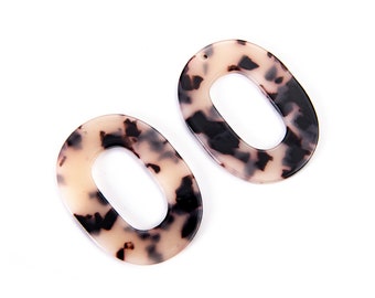 6pcs Oval Cellulose Acetatic Charm Resin Pendants Jewelry Charm Diy Jewelry Accessories Craft Supplies （Wavy）