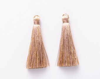 6pcs Silky Tassels, Champagne Silk Thread Tassels, Jewelry Tassel,5cm Short Tassels,Mini Tassels,Jewelry diy MaterialTassels Earrings Making
