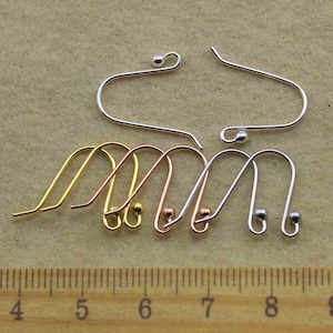 20 Pairs French Wire Earring Findings Hooks, Pure .925 Sterling Silver, Fish hook Earrings part