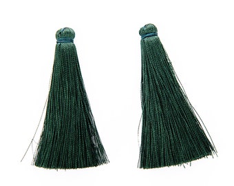 6pcs Silky Tassels,forest greenThread Tassels,Jewelry Tassel,7cm Long Tassels,Jewelry diy Material,Tassels Earrings Making