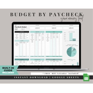 Paycheck Budget Planner, Monthly Budget Template Google Sheets, Bi Weekly Budget Tracker, Simple Budget Spreadsheet, Fortnightly Budget