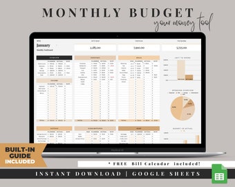 Monthly Budget Planner, Budget Template for Google Sheets, Monthly Budget Spreadsheet, Personal Finance Tracker, Simple Budget Spreadsheet