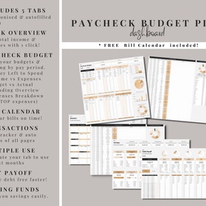 Paycheck Budget Spreadsheet, Bi Weekly Budget Planner, Monthly Budget Template Google Sheets, Simple Budget Tracker, Fortnightly Budget image 3