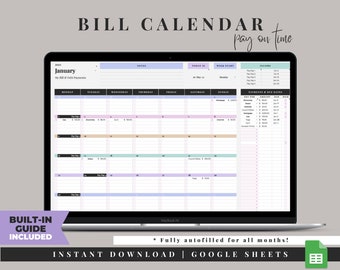 Bill Tracker Spreadsheet, Bill Calendar Spreadsheet, Google Sheets, Weekly Bill Payment Planner, Simple Monthly Bill Tracker, Budget Planner