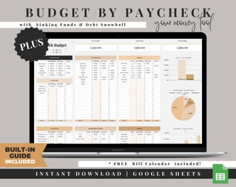 Paycheck Budget Spreadsheet, Bi Weekly Budget Planner, Monthly Budget Template Google Sheets, Simple Budget Tracker, Fortnightly Budget