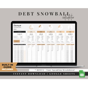 Debt Snowball Spreadsheet, Debt Tracker, Google Sheets, Personal Finance Spreadsheet, Debt Payoff Tracker, Debt Snowball Calculator