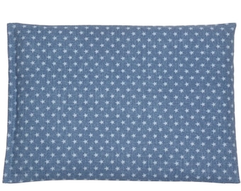 Grain pillow / grain bag "Stars" heat pad cold pad cooling pad approx. 30 x 21 cm - stars blue / jeans look