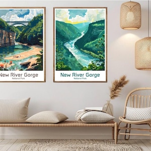 New River Gorge National Park Vintage Travel Poster Art Print