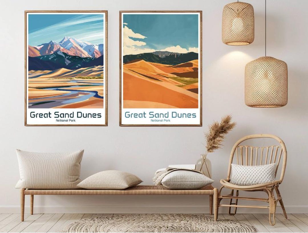 Great Sand Dunes National Park Poster Travel Paper Print San Luis ...