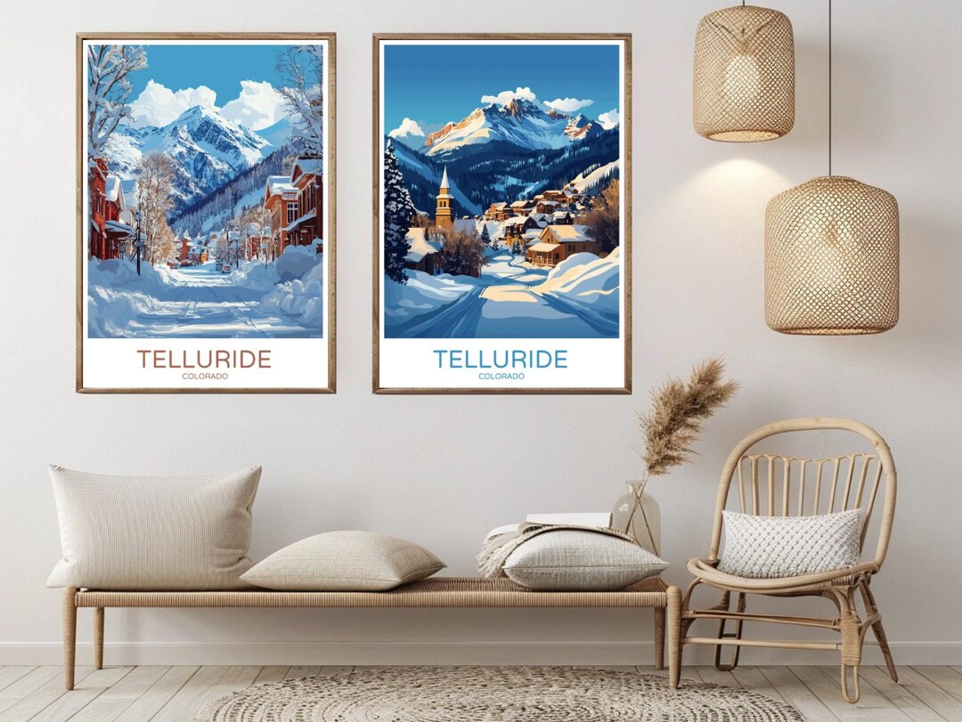 Telluride Colorado Poster Travel Paper Telluride Ski Resort United ...