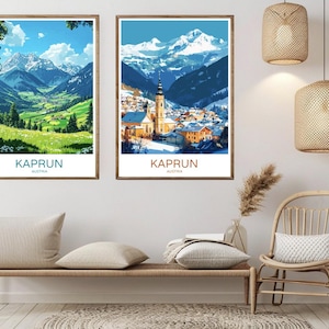 Kaprun Austria Travel Poster: Vintage Salzburg Mountains Art Print